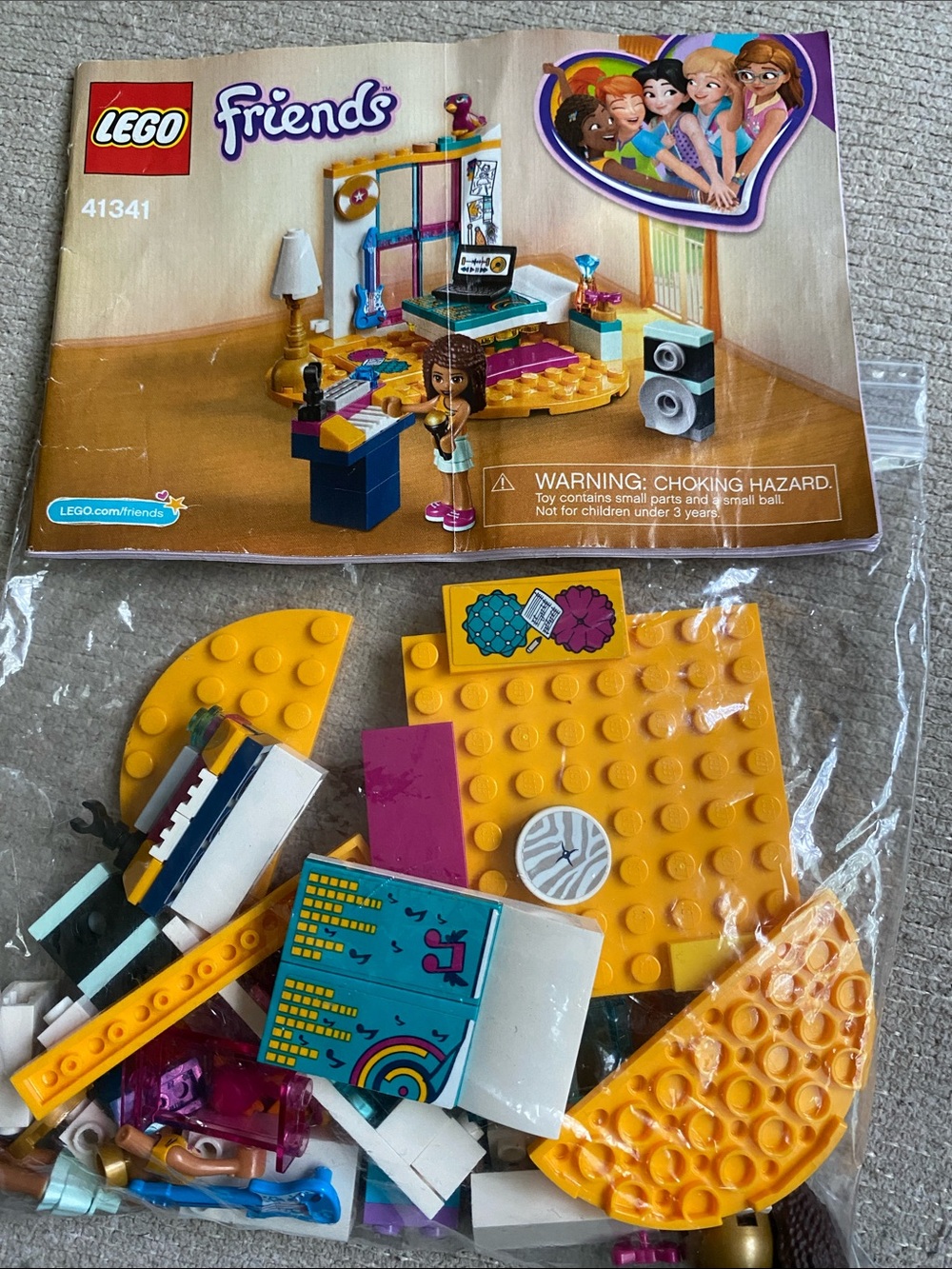 Lego Friends Yellow Music Studio Playset Pieces
